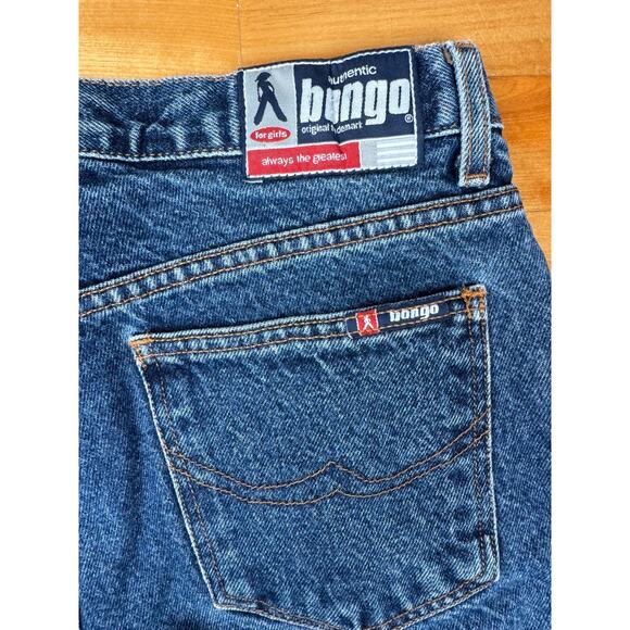 Vintage 90s Bongo Jean Shorts, Dark Wash Cutoffs, W28", 100% Cotton, Size 5/6 - Picture 3 of 10